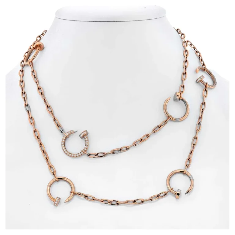 Cartier N7413400 Juste Un Clou Rose Gold Diamond Chain Necklace 13
