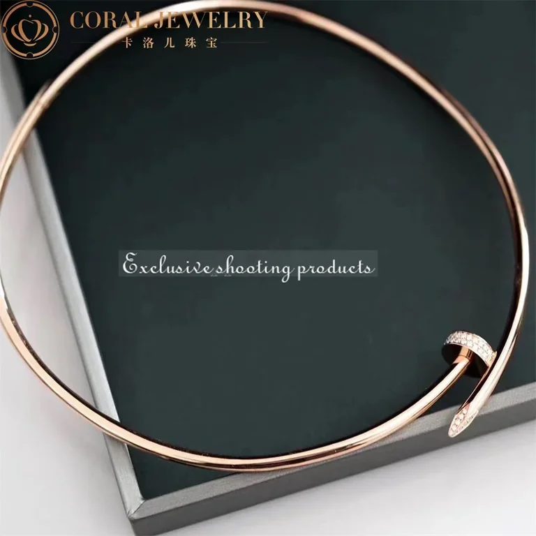 Cartier Juste un Clou Collar N7424268 Necklace Medium Model Rose Gold Diamonds 12