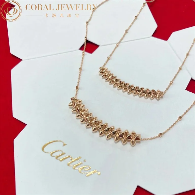 Cartier Clash De Cartier B722474 Necklace Small Model Rose Gold 16