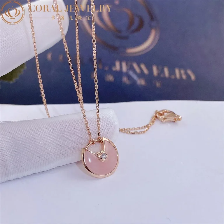Cartier Amulette B7224519 De Cartier Necklace XS Rose Gold Opal Diamond 12