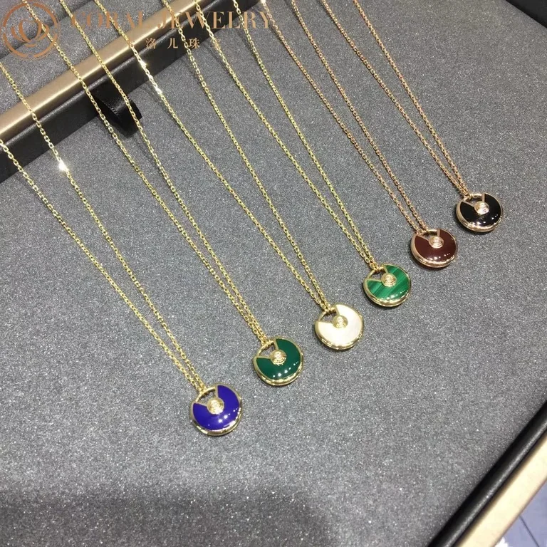 Cartier Amulette De Cartier B7224550 Necklace XS Model Rose Gold Malachite 3