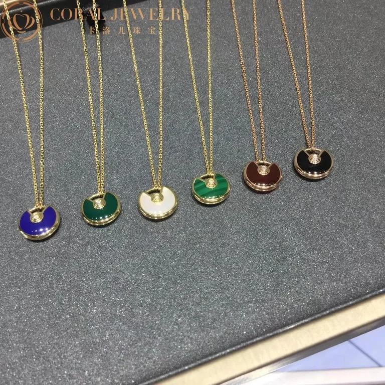 Cartier Amulette De Cartier B7224550 Necklace XS Model Rose Gold Malachite 3