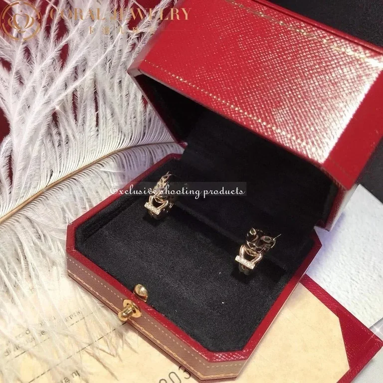 Cartier Panthère de B8044700 Cartier Earrings Yellow Gold Black Lacquer Tsavorite Diamonds 2
