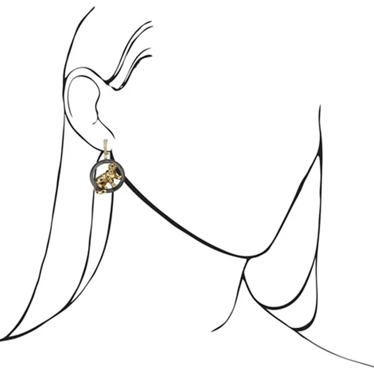 Cartier Panthère de N8504200 Cartier Earrings Yellow Gold Diamond Onyx Ceramic 4