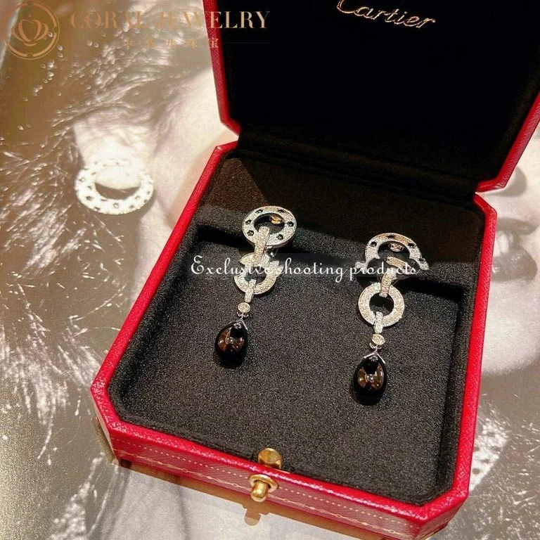 Cartier H8000746 Panthère de Cartier Earrings White Gold Onyx Diamonds 2