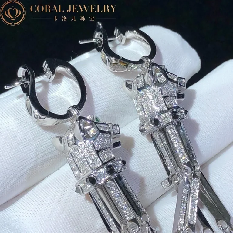 Cartier N8045900 Panthère de Cartier Earrings White Gold Emeralds Onyx Diamonds 3