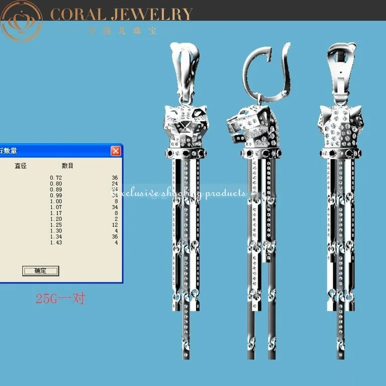 Cartier N8045900 Panthère de Cartier Earrings White Gold Emeralds Onyx Diamonds 2