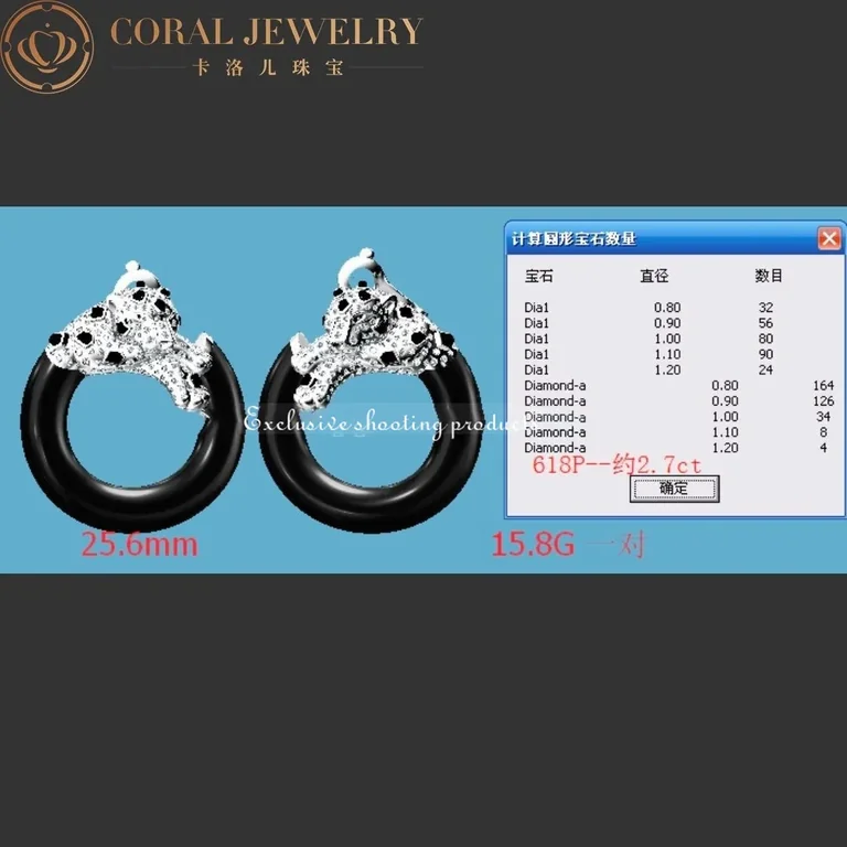 Cartier Panthère de H8000073 Cartier Earrings White Gold Diamonds Onyx Emeralds 2