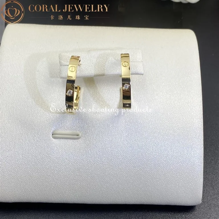 Cartier Love Earrings B8301433 Yellow Gold Diamond 2