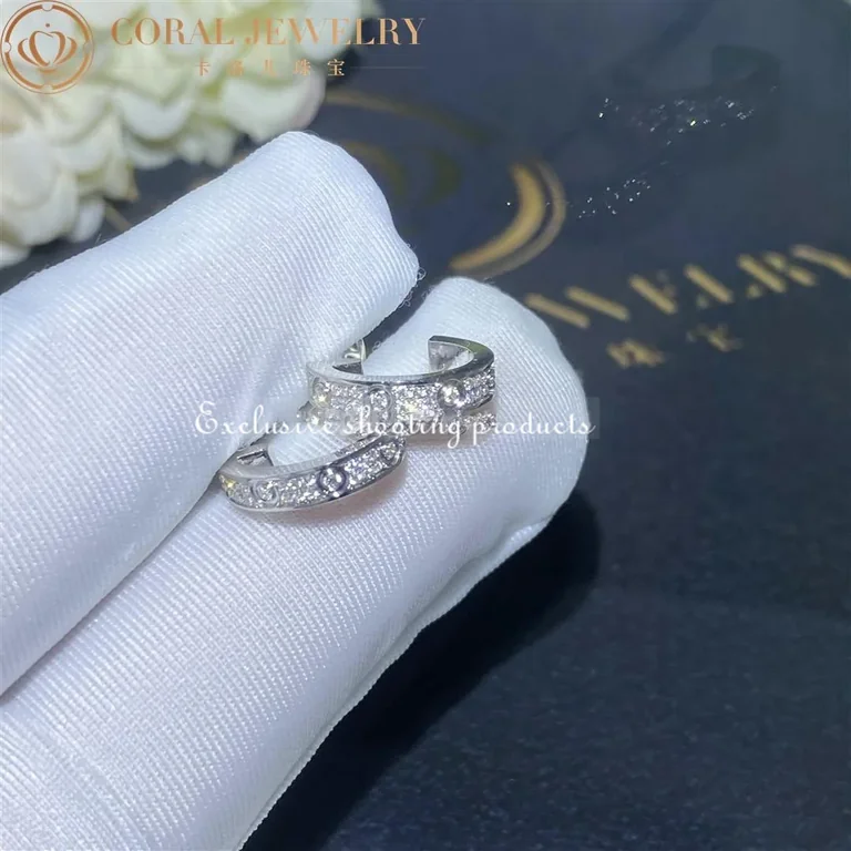 Cartier Love Earrings Diamonds-Paved 10MM White Gold Design Models 5