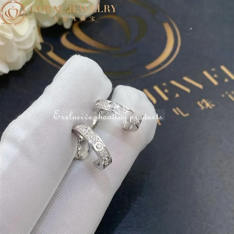Cartier Love Earrings Diamonds-Paved 10MM White Gold Design Models 2