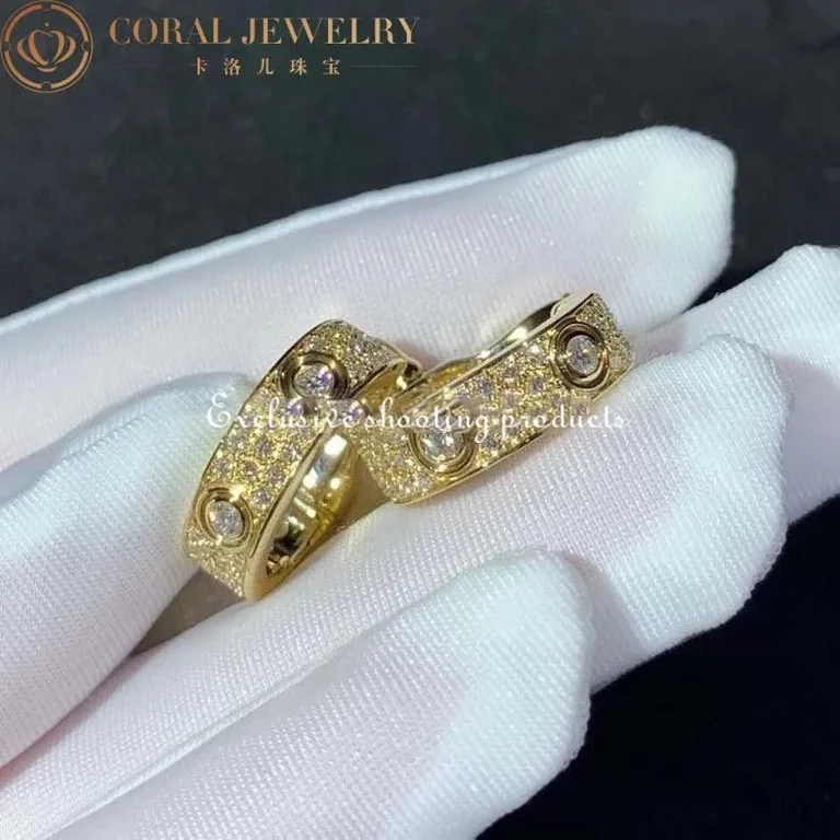 Cartier Love Earrings Diamonds-Paved Yellow Gold 4