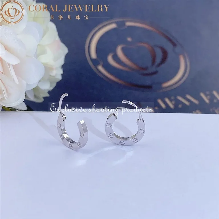 Cartier Love Earrings B8301424 18K White Gold Diamond 2
