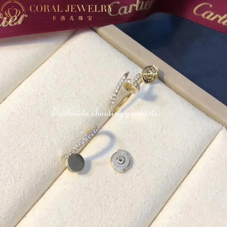 Cartier Juste un Clou Earrings B8301430 Yellow Gold Diamonds 6