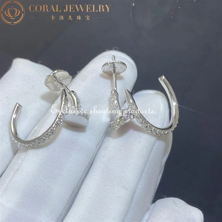 Cartier Juste un Clou B8301431 Earrings White Gold Diamonds 4