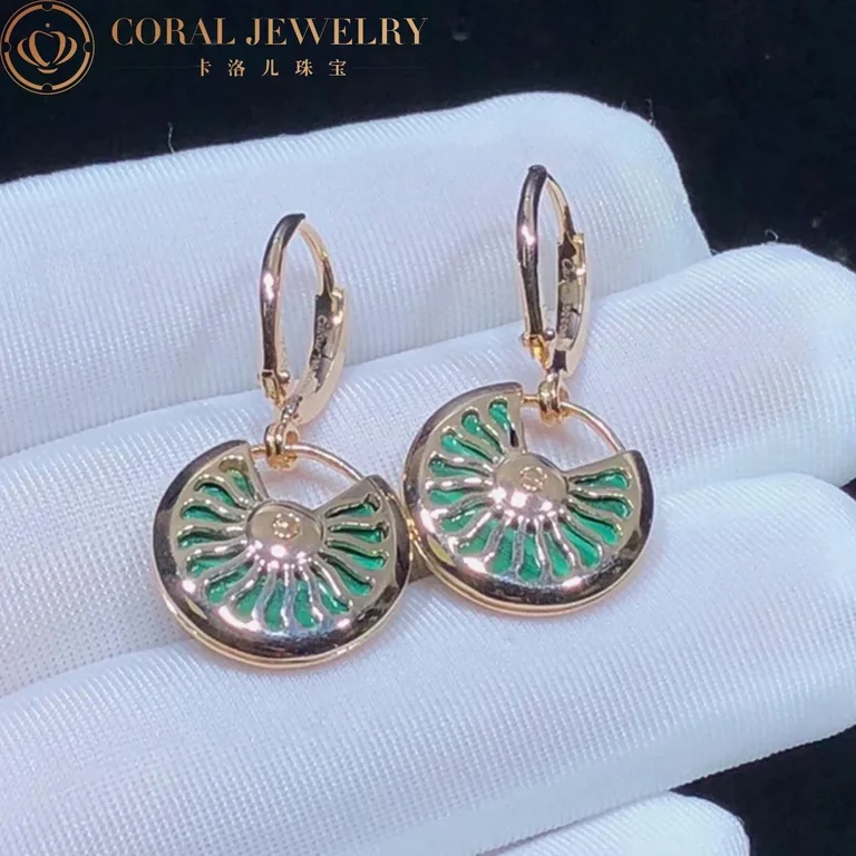 Cartier Amulette De B8301221-1 Cartier Earrings Malachite Rose Gold 4