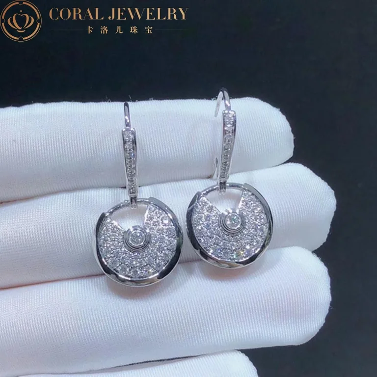 Cartier Amulette De N8515029 Cartier Earrings White Gold and Diamond 6