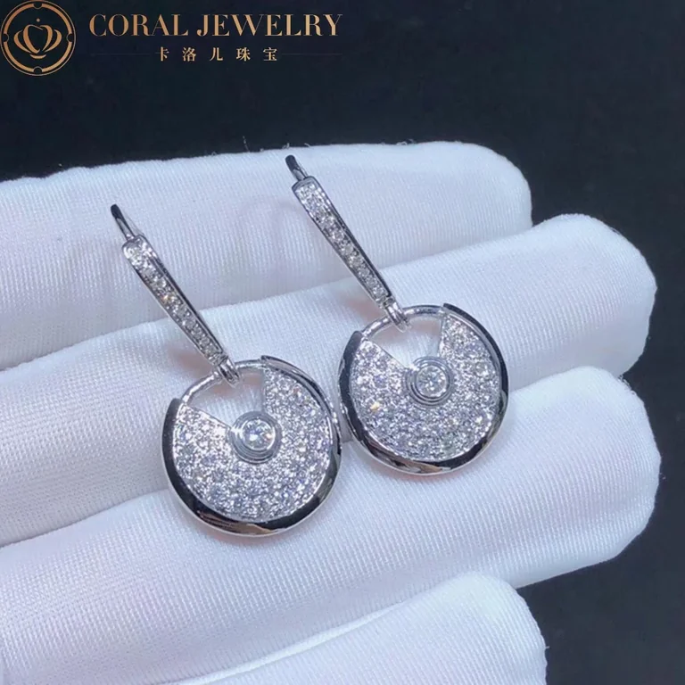 Cartier Amulette De N8515029 Cartier Earrings White Gold and Diamond 5