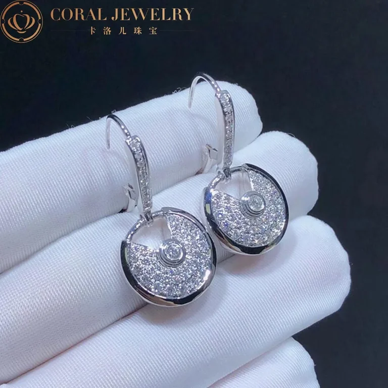 Cartier Amulette De N8515029 Cartier Earrings White Gold and Diamond 4