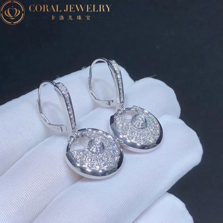 Cartier Amulette De N8515029 Cartier Earrings White Gold and Diamond 3