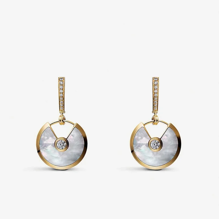 Cartier Amulette De B8301221 Cartier Earrings White mother-of-pearl Yellow Gold 2