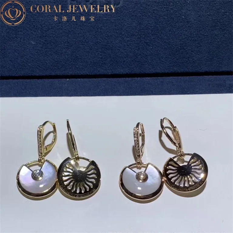 Cartier Amulette De B8301221 Cartier Earrings White mother-of-pearl Yellow Gold