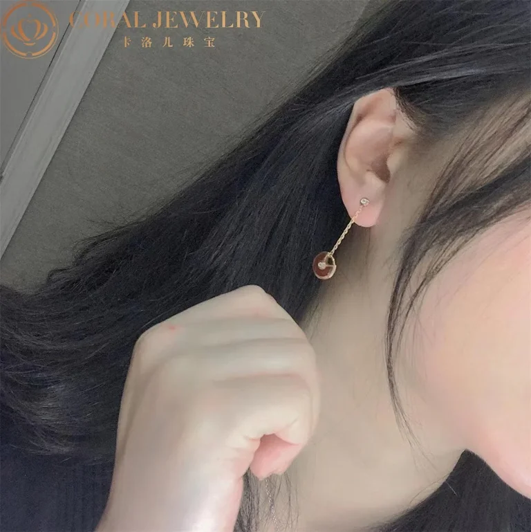 Cartier Amulette De B8301229 Cartier Earrings Rose Gold Carnelian 3