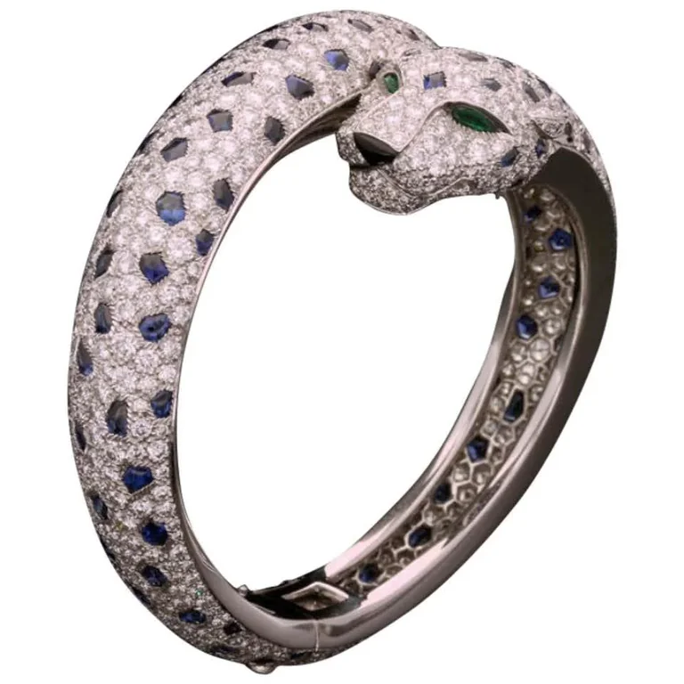 Cartier HP600307 Panthère De Cartier Bracelet White Gold Sapphire Onyx Emerald Diamond 1