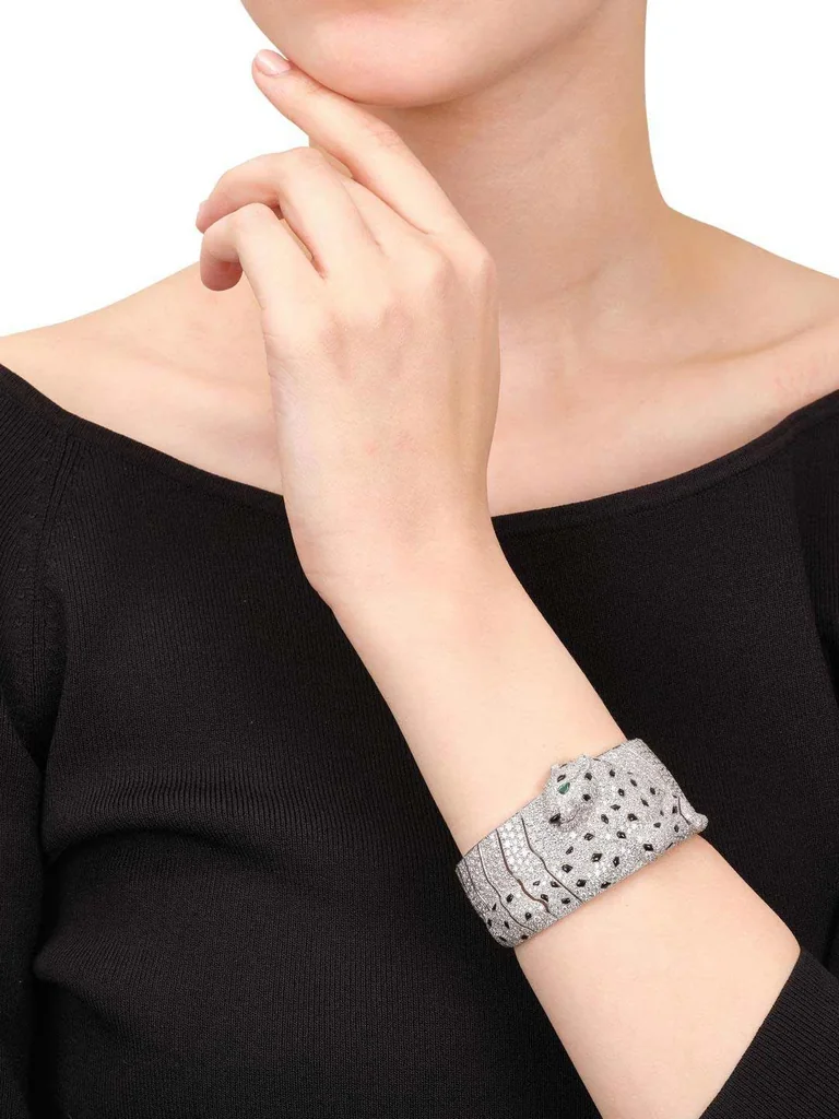 Cartier Bracelet Panthère De Cartier White Gold Onyx Diamond and Enamel Bracelet 4