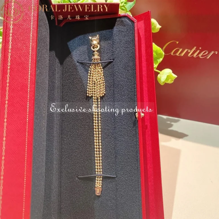 Cartier Panthère De N6709917 Cartier Bracelet Yellow Gold Black Lacquer Onyx Tsavorite Garnets Diamonds 8
