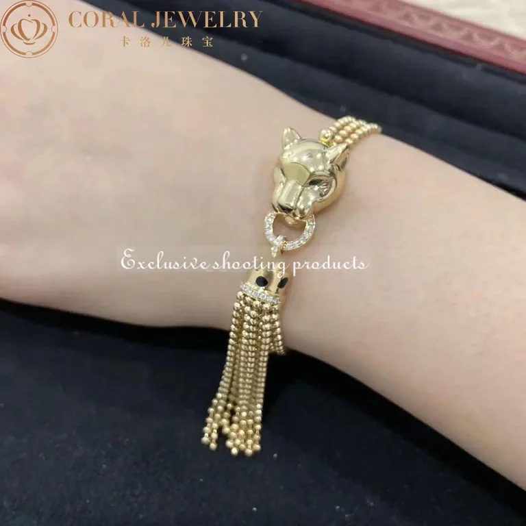 Cartier Panthère De N6709917 Cartier Bracelet Yellow Gold Black Lacquer Onyx Tsavorite Garnets Diamonds 6