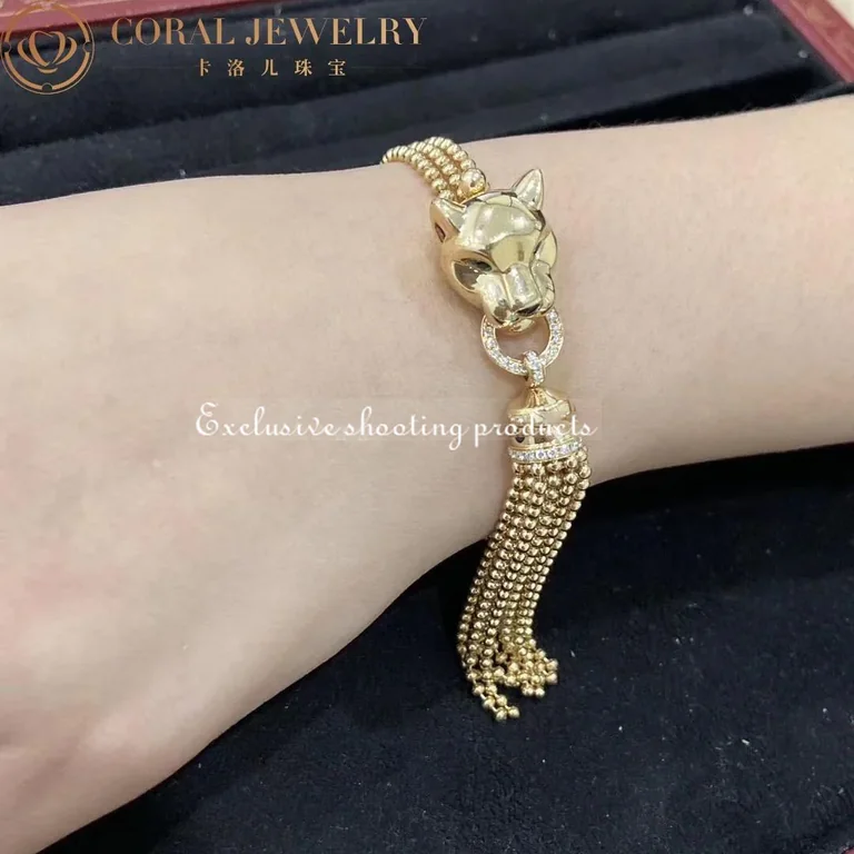 Cartier Panthère De N6709917 Cartier Bracelet Yellow Gold Black Lacquer Onyx Tsavorite Garnets Diamonds 5