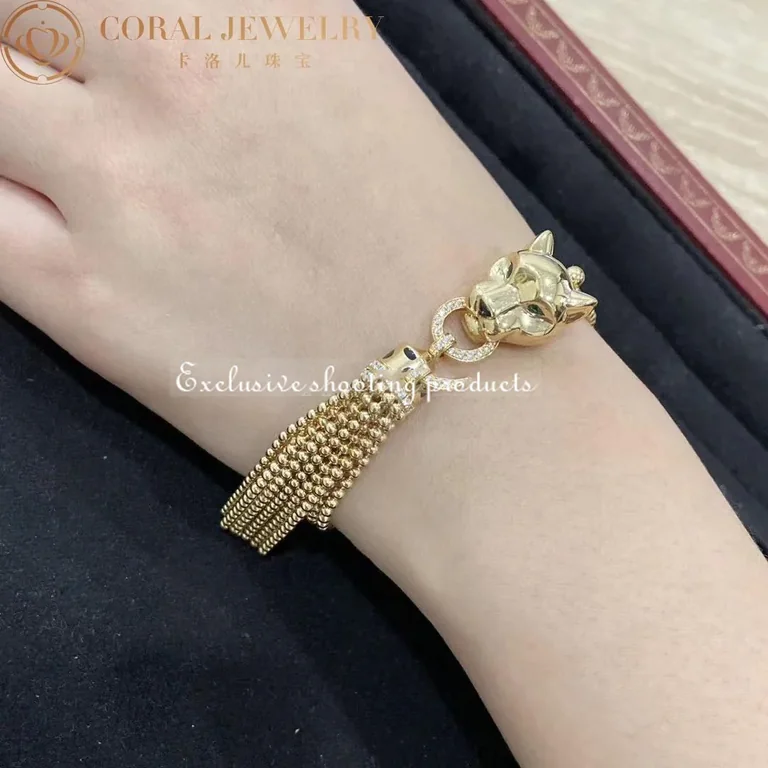 Cartier Panthère De N6709917 Cartier Bracelet Yellow Gold Black Lacquer Onyx Tsavorite Garnets Diamonds 4