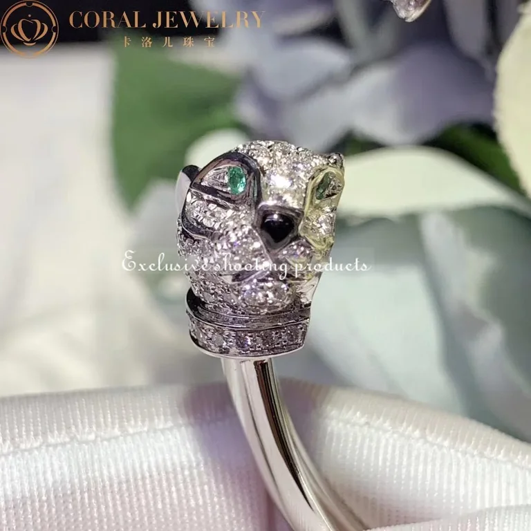Cartier Panthère De N6706217 Cartier Bracelet White Gold Emeralds Onyx Diamonds 9