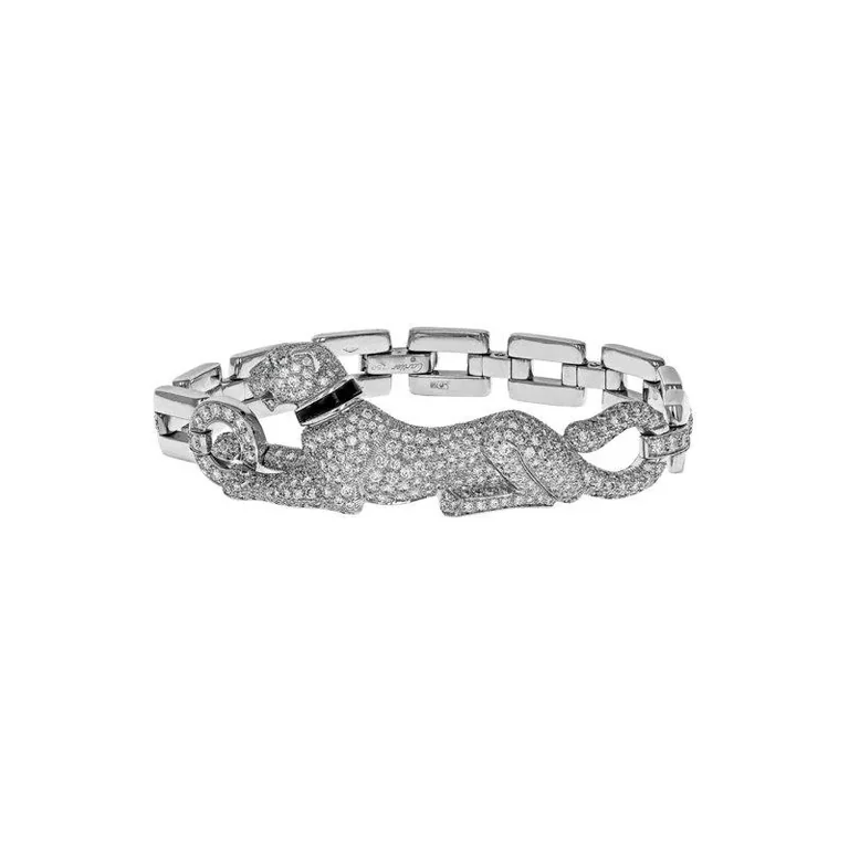 Cartier Panthère De Cartier N6030200 Bracelet White Gold Diamond Emeralds and Black Lacquer 1