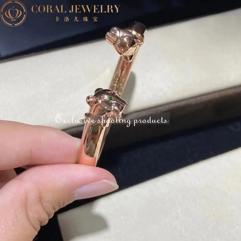 Cartier N6711617 Panthère De Cartier Bracelet Rose Gold Onyx Tsavorite Garnets 5