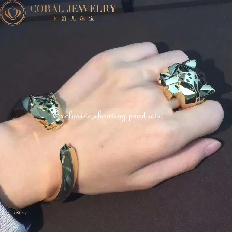 Cartier Panthère De N6033402 Cartier Bracelet 18K Yellow Gold Black Lacquer. Tsavorite Garnets Onyx 3