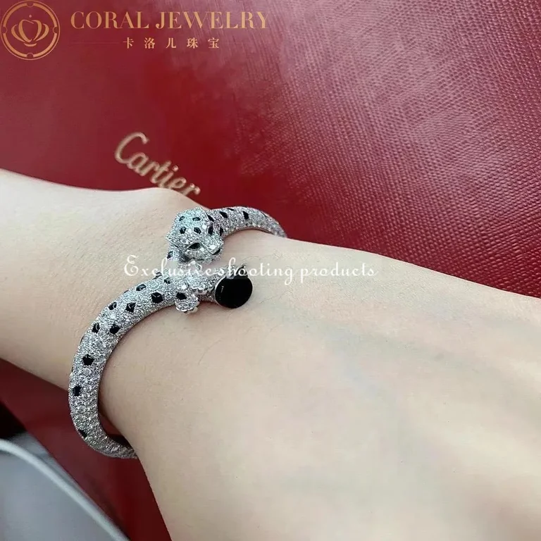 Cartier Panthère H6001517 De Cartier Bracelet 18k White Gold Onyx Emeralds Diamonds 7
