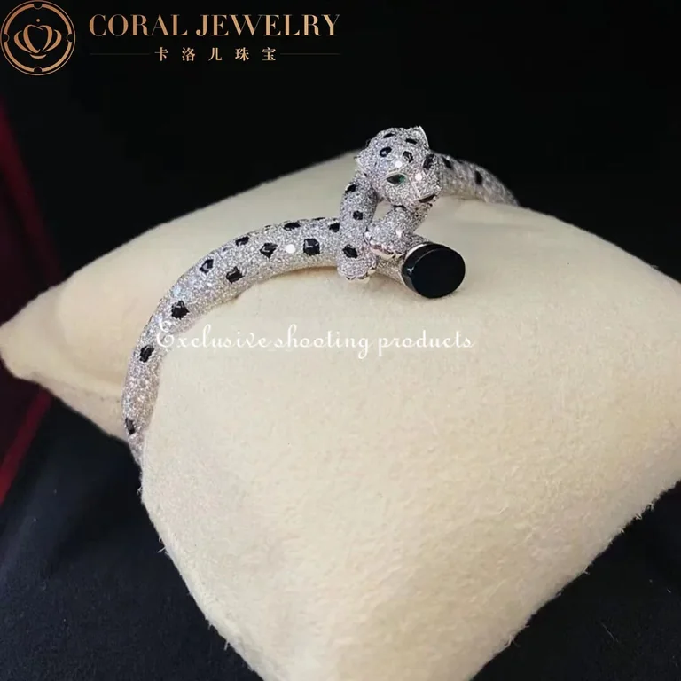 Cartier Panthère H6001517 De Cartier Bracelet 18k White Gold Onyx Emeralds Diamonds 6