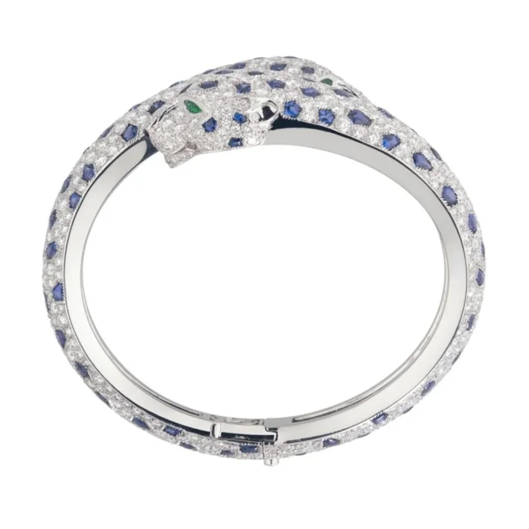 Cartier Panthère De HP600307 Cartier Bracelet 18k White Gold Sapphire Emeralds and Diamonds 1