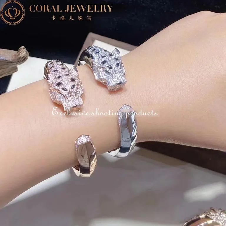 Cartier Panthère De N6034302 Cartier Bracelet 18K White Gold Diamond Onyx Emerald 9