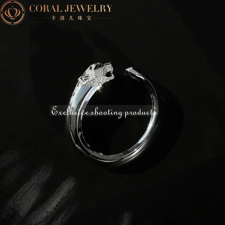 Cartier Panthère De N6034302 Cartier Bracelet 18K White Gold Diamond Onyx Emerald 2