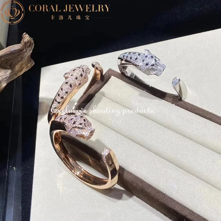 Cartier Panthère De N6710217 Cartier Bracelet 18K Rose Gold Diamond Onyx Emerald 9
