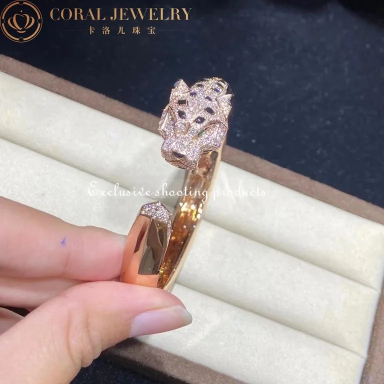 Cartier Panthère De N6710217 Cartier Bracelet 18K Rose Gold Diamond Onyx Emerald 6