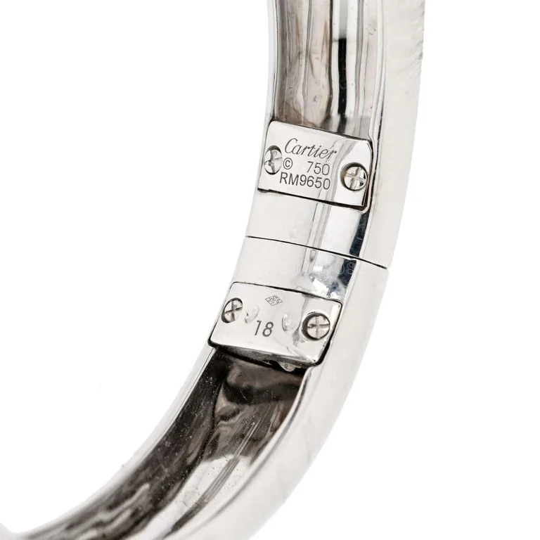 Cartier Panthère De N6034202 Cartier Bracelet 18K White Gold Black Lacquer. Tsavorite Garnets Onyx 8