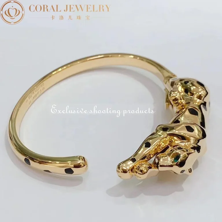 Cartier Panthère De N6712017 Cartier Bracelet 18K Gold Walking Panther Bangle with Tsavoirte Garnets 9