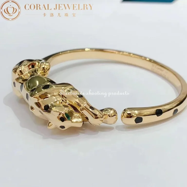 Cartier Panthère De N6712017 Cartier Bracelet 18K Gold Walking Panther Bangle with Tsavoirte Garnets 7
