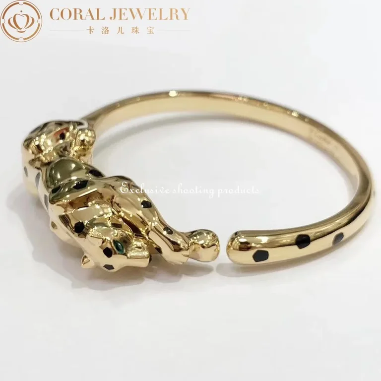 Cartier Panthère De N6712017 Cartier Bracelet 18K Gold Walking Panther Bangle with Tsavoirte Garnets 6