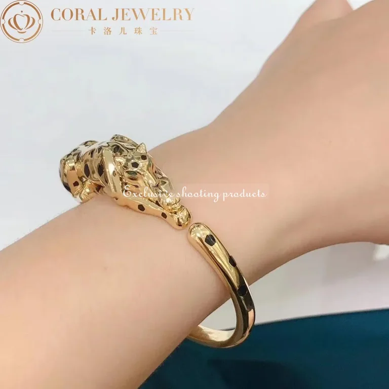 Cartier Panthère De N6712017 Cartier Bracelet 18K Gold Walking Panther Bangle with Tsavoirte Garnets 5