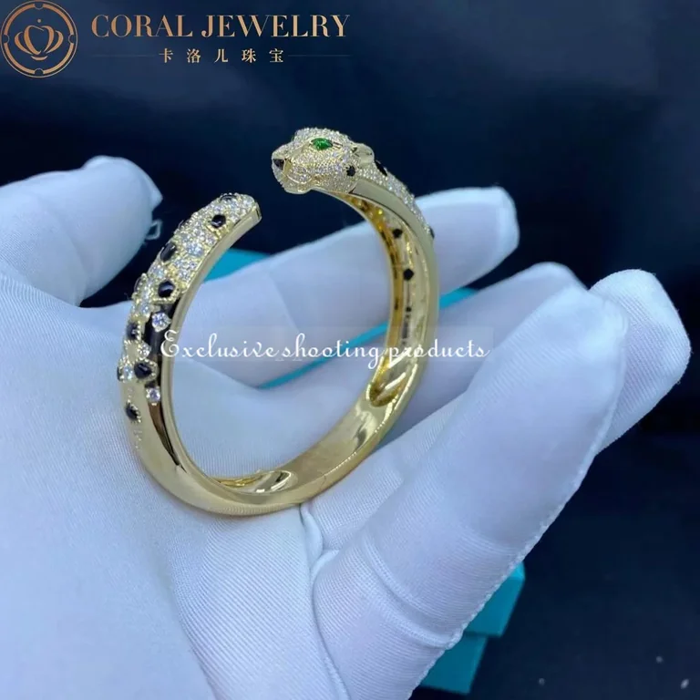Cartier Panthère De N6715417 Cartier Bracelet 18K Gold Diamond Onyx Emerald 6
